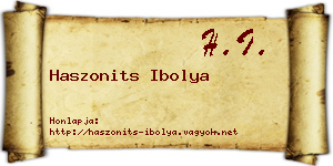 Haszonits Ibolya névjegykártya